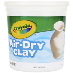 Crayola Air Dry Clay Bucket  No Bake Clay for Kids  Modeling Clay Alternative  5 lb Resealable Bucket  White