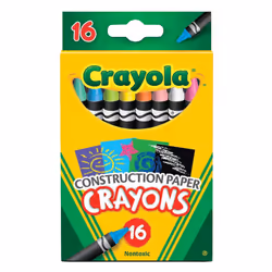 Crayola Construction Paper Crayons (16ct) Kids Crayons Long-Lasting Non-Toxic Vibrant Colors for Kids Arts and Crafts Ag ...