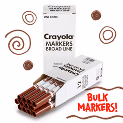 Crayola Broad Line Markers  Brown  12 Count Bulk Markers