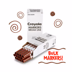 Crayola Broad Line Markers  Brown  12 Count Bulk Markers