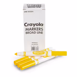 Crayola Broad Line Markers - Yellow (12ct) Markers For Kids Bulk School Supplies For Classrooms & Teachers