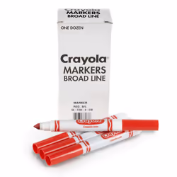 Crayola Broad Line Markers - Red (12ct) Markers for Kids Bulk School Supplies for Teachers Nontoxic Marker Refill with Re ...