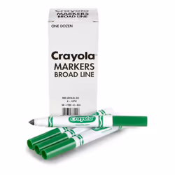 Crayola Broad Line Markers - Green (12ct) Markers for Kids Bulk School Supplies for Teachers Nontoxic Marker Refill with ...