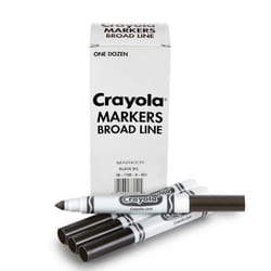 Crayola Broad Line Markers - Black (12ct)  Markers for Kids  Bulk School Supplies for Teachers  Nontoxic  Marker Refill with Reusable Box