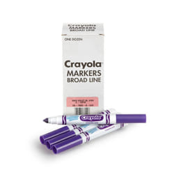 Crayola Washable Markers - Violet Purple 12ct Kids Broad Line Markers Bulk Markers for Classrooms & Teachers