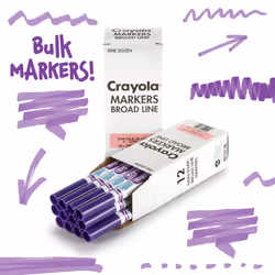 Crayola Washable Markers - Violet Purple 12ct Kids Broad Line Markers Bulk Markers for Classrooms & Teachers