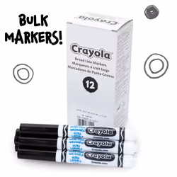 Crayola Washable Markers - Black (12ct)  Kids Broad Line Markers  Bulk Markers for Classrooms & Teachers