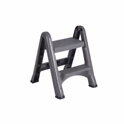 Rubbermaid Two-Step Folding Foot Stool  14-Inch High  Gray  300-Pound Capacity  Small Step Stool for Adults/Kids for Use in L ...
