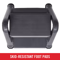 Rubbermaid Two-Step Folding Foot Stool  14-Inch High  Gray  300-Pound Capacity  Small Step Stool for Adults/Kids for Use in Library/Kitchen/Bathroom/G