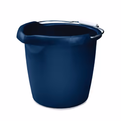 Rubbermaid Commercial Products 15QT Round Bucket Blue Comfortable/Durable Pour Handle Sturdy Pail Bucket for Household Cle ...