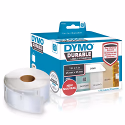 DYMO LW Durable Labels - 25 x 25 mm - 1933083, White, Self-adhesive printer label, Polypropylene (PP), Permanent, Rectangle,  ...