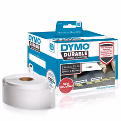 DYMO LW Durable Labels - 59 x 190 mm - 1933087, White, Self-adhesive printer label, Polypropylene (PP), Permanent, Rectangle, ...