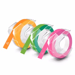 DYMO 3D Plastic Embossing Labels for Embossing Label Makers Neon 3/8'' x 9.8' 3-roll Pack (1933353)