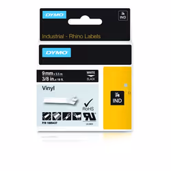 DYMO IND Vinyl Labels, White on black, Multicolour, Vinyl, -40 - 80 °C, UL 969, DYMO