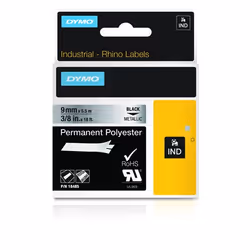 DYMO IND Permanent Polyester, Black on metallic, Multicolour, Polyester, -40 - 150 °C, UL 969, DYMO