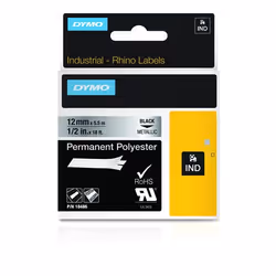 DYMO IND Permanent Polyester, Black on metallic, Multicolour, Polyester, -40 - 150 °C, UL 969, DYMO