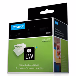 DYMO 30320, White, 1.125" x 3.5", 2 sheets, 520 pc(s)