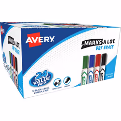 Avery 98188, 24 pc(s), Black, Blue, Green, Red, Chisel tip, Box