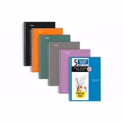 Five Star 73527, Monochromatic, Black, Blue, Green, Grey, Orange, Purple, 180 sheets, Softcover, Universal