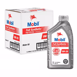Mobil Full Synthetic High Mileage Motor Oil 0W-20  1 Quart (6-pack)