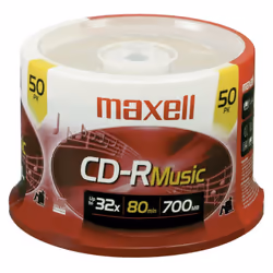 Maxell 625156 CD-R Media - 700MB - 50 Pack