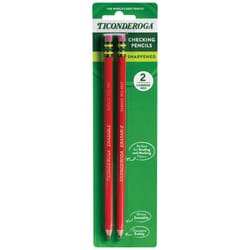 TICONDEROGA Erasable Checking Pencils, Pre-Sharpened with Eraser, Red,