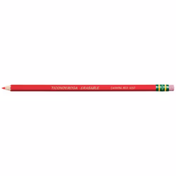 TICONDEROGA Erasable Checking Pencils, Pre-Sharpened with Eraser, Red,