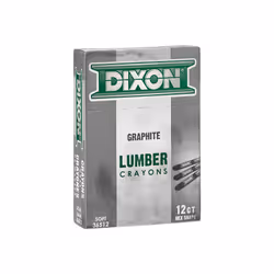 Dixon Industrial Lumber Marking Crayons, Soft Graphite, 4-1/2 x 1/2" Hex, Pack of 12 (36512)
