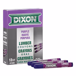 Dixon Industrial Lumber Marking Crayons, 4.5" x 1/2" Hex, Purple, 12-P