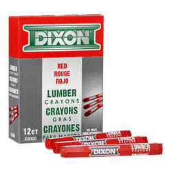 DIXON Industrial Lumber Marking Crayons  45 x 12 Hex  Red  12Pack 52000