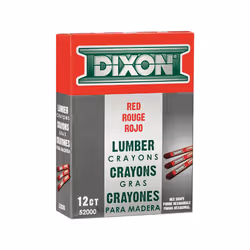 DIXON Industrial Lumber Marking Crayons  45 x 12 Hex  Red  12Pack 52000