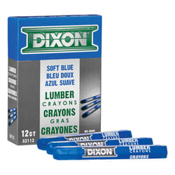 Dixon Industrial Lumber Marking Crayons  45 x 12 Hex  SoftBlue  12Pack 52112