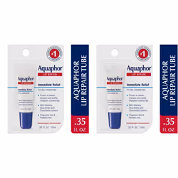 Aquaphor Lip Repair Ointment - Long-lasting Moisture to Soothe Dry Chapped Lips - .35 fl. oz. Tube (Pack of 2)