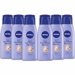 NIVEA Shea Nourish Body Lotion  Dry Skin Lotion with Shea Butter  Pack of 6  2.5 Fl Oz Travel Size Toiletries