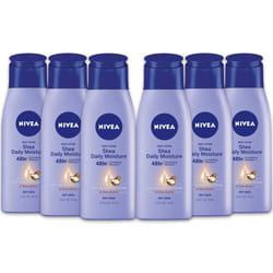 NIVEA Shea Nourish Body Lotion  Dry Skin Lotion with Shea Butter  Pack of 6  2.5 Fl Oz Travel Size Toiletries