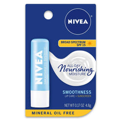 NIVEA Smoothness Lip Care - Broad Spectrum SPF 15 For Chapped Lips - .17 oz. Stick
