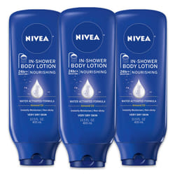 Nivea Nourishing In Shower Lotion, Body Lotion for Dry Skin, 135 Fl Oz Bottle(Pack of 3)