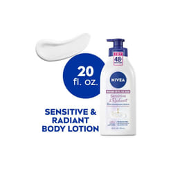 NIVEA Sensitive and Radiant Body Lotion, 20 Fl Oz Pump Bottle