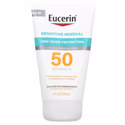 Eucerin, Sensitive Mineral, Lightweight Sunscreen Lotion, SPF 50, Fragrance Free, 4 fl oz (118 ml)
