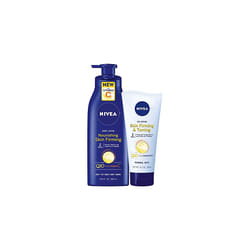 NIVEA Skin Firming Body Lotion Variety Pack with 16.9 Fl Oz Nourishing Body Lotion and 6.7 Oz Skin Firming Gel Cream