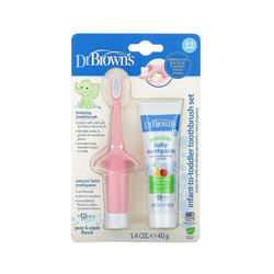 Dr. Brown's, Infant to Toddler Toothbrush Set, Pear & Apple, Pink