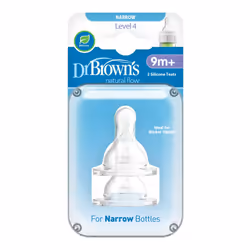Baby Bottle Teat Twin Pack Narrow Bottle Breast Like Teat 9m+ Level 4