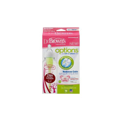 Dr. Brown's Narrow Options+ Baby Bottle & Pacifiers Set, Pink Owl, 8 oz/250 ml