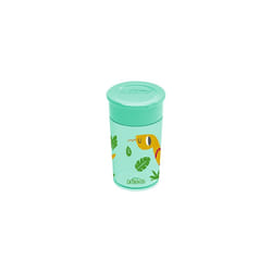 Dr. Brown's Milestones Cheers 360 Cup Spoutless Transition Cup, Travel Friendly & Leak-Free Sippy Cup, Green, Snake, 10oz/300ml