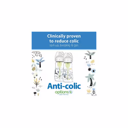 Dr Brown's Anti-Colic Options+ Wide-Neck Baby Bottle, 9oz/270ml, 2-Pack - Dinosaur Design