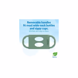Milestones Wide-Neck Sippy Bottle with 100% Silicone Handles, Easy-Grip Bottle with Soft Sippy Spout, 9oz/270ml, 6m+, Khaki Green, 1-Pack, BPA Free