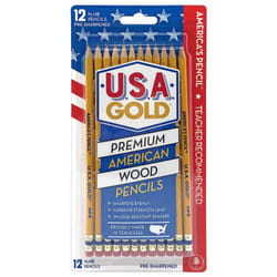 Write Dudes USA Gold Premium Cedar No. 2 Pre-Sharpened Pencils 12-Count (DDR56)