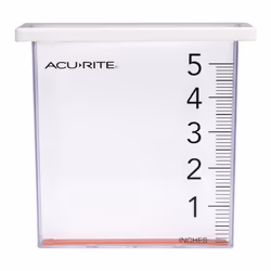 AcuRite Waterfall Rain Gauge with 5-inch Rainfall Capacity (00858W)  Clear