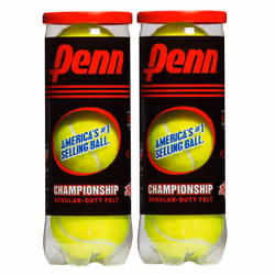 Penn Championship Tennis Balls - Regular Duty Felt Pressurized Tennis Balls - 2 Cans  6 Balls