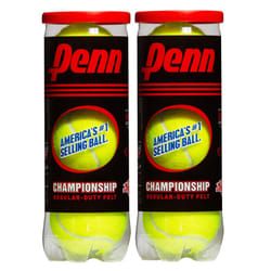 Penn Championship Tennis Balls - Regular Duty Felt Pressurized Tennis Balls - 2 Cans  6 Balls